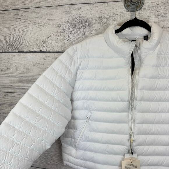 Save The Duck Women's White Neha Channel Plumtech Quilt Puffer Jacket Size XL - Picture 4 of 10